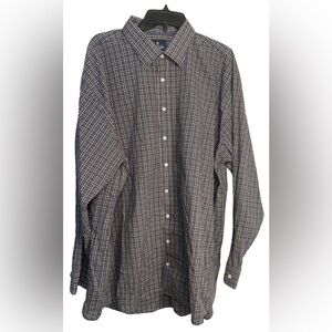 Stafford Blue and Brown Checkered Shirt